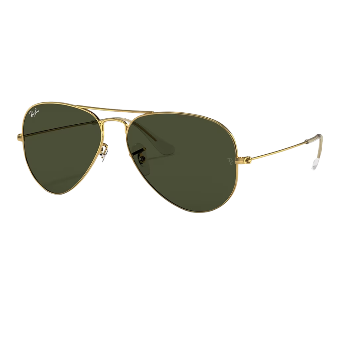 aviador clasico dorado con lente verde