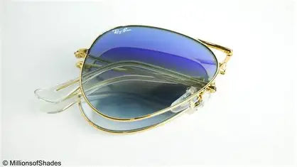 lente azul espejado (blue mirror), marco dorado