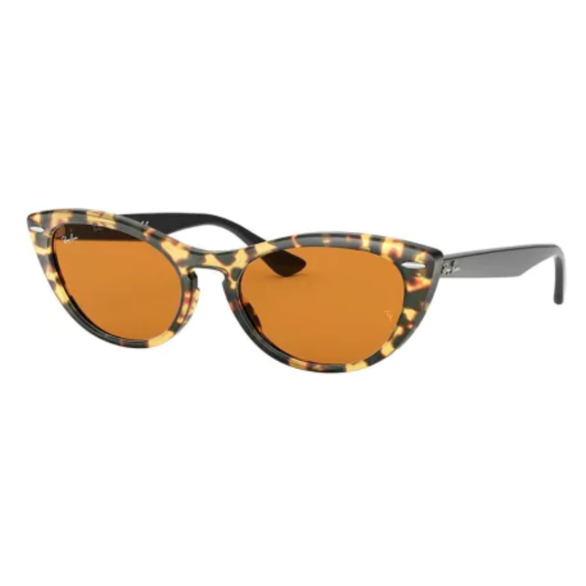 cat eye elegante con marco carey y lentes ámbar
