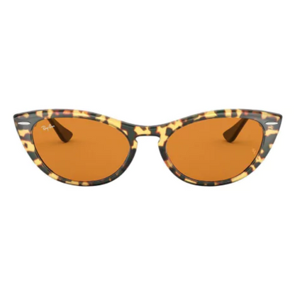 cat eye elegante con marco carey y lentes ámbar