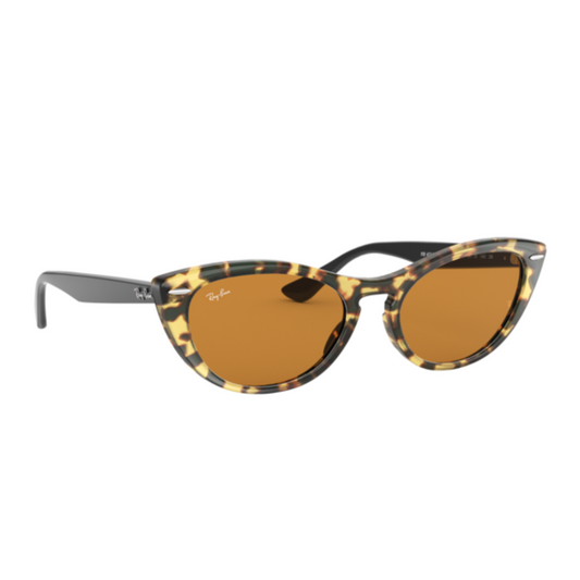 cat eye elegante con marco carey y lentes ámbar