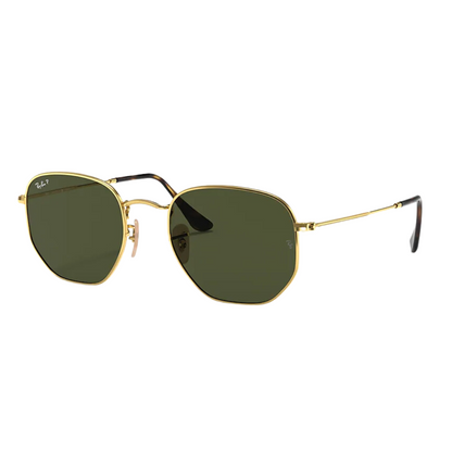 Diseño aviator hexagonal con marco metálico dorado