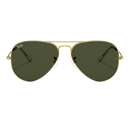 aviador clasico dorado con lente verde