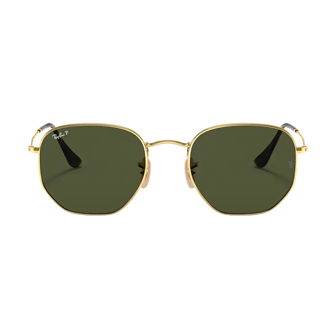 Diseño aviator hexagonal con marco metálico dorado