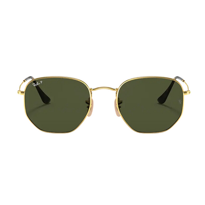 Diseño aviator hexagonal con marco metálico dorado