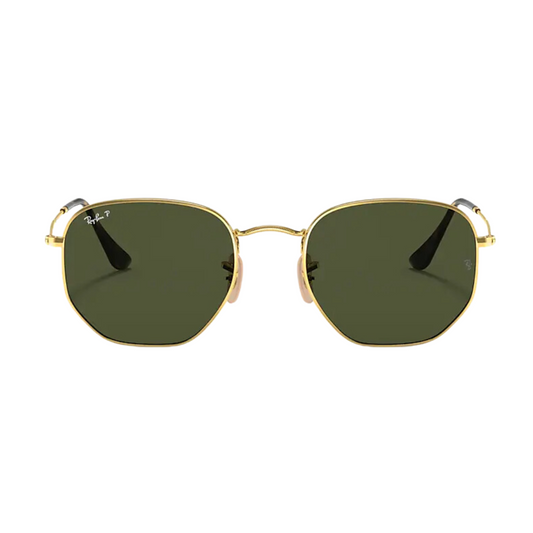 Diseño aviator hexagonal con marco metálico dorado
