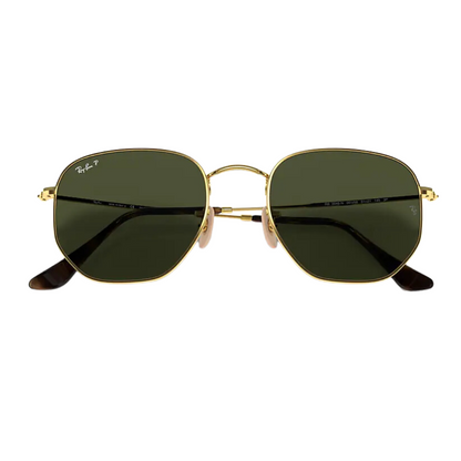 Diseño aviator hexagonal con marco metálico dorado